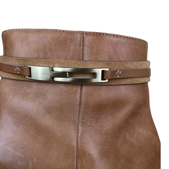 ECCO Leather Ankle Boots Brown Booties with Buckle Detailing Womens size 8 - Picture 5 of 13